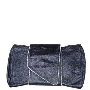 Danielle Nicole 90's Oversized Leather and Snakeskin trim Clutch Bag Purse